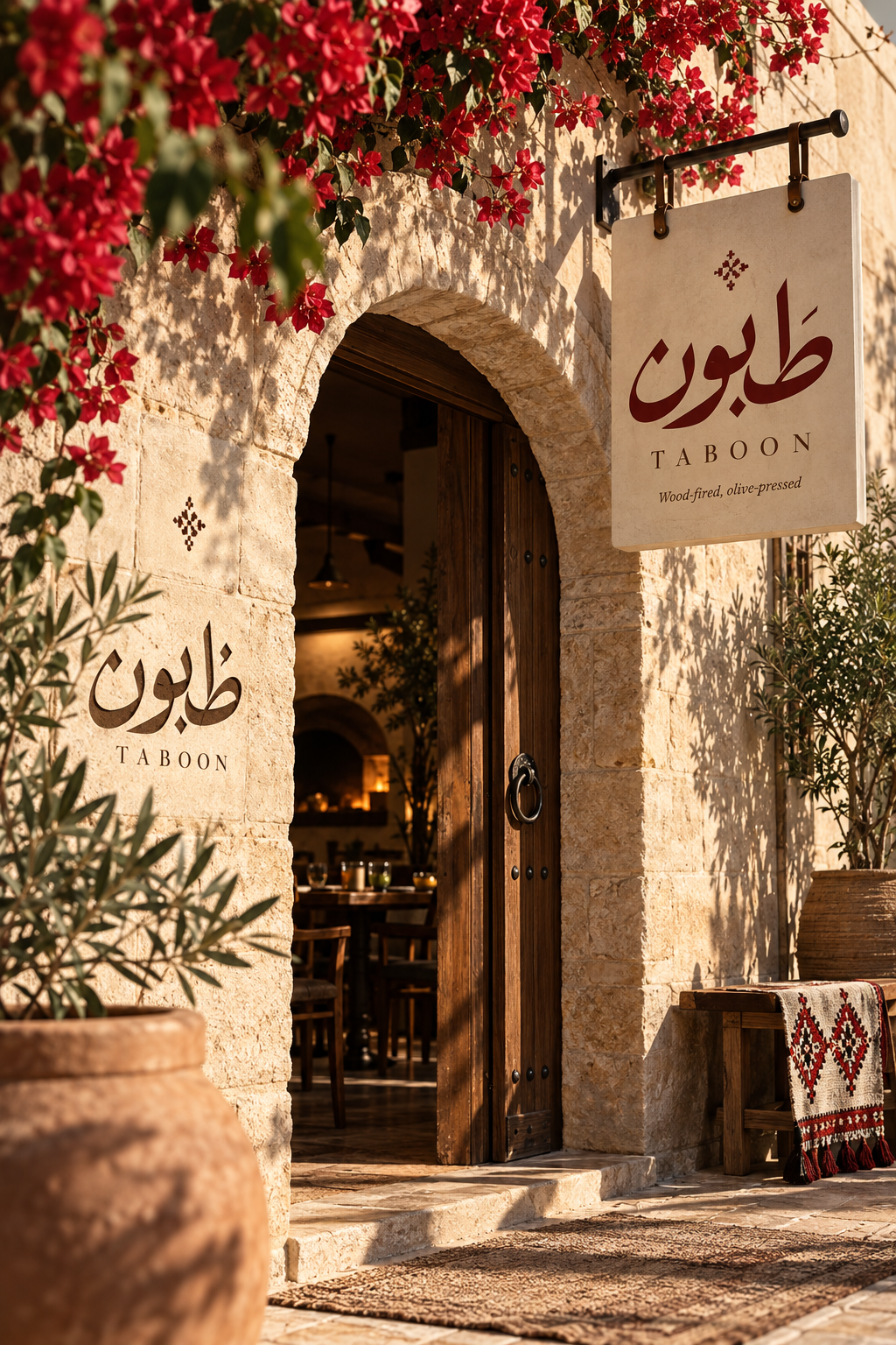 Taboon restaurant identity entrance