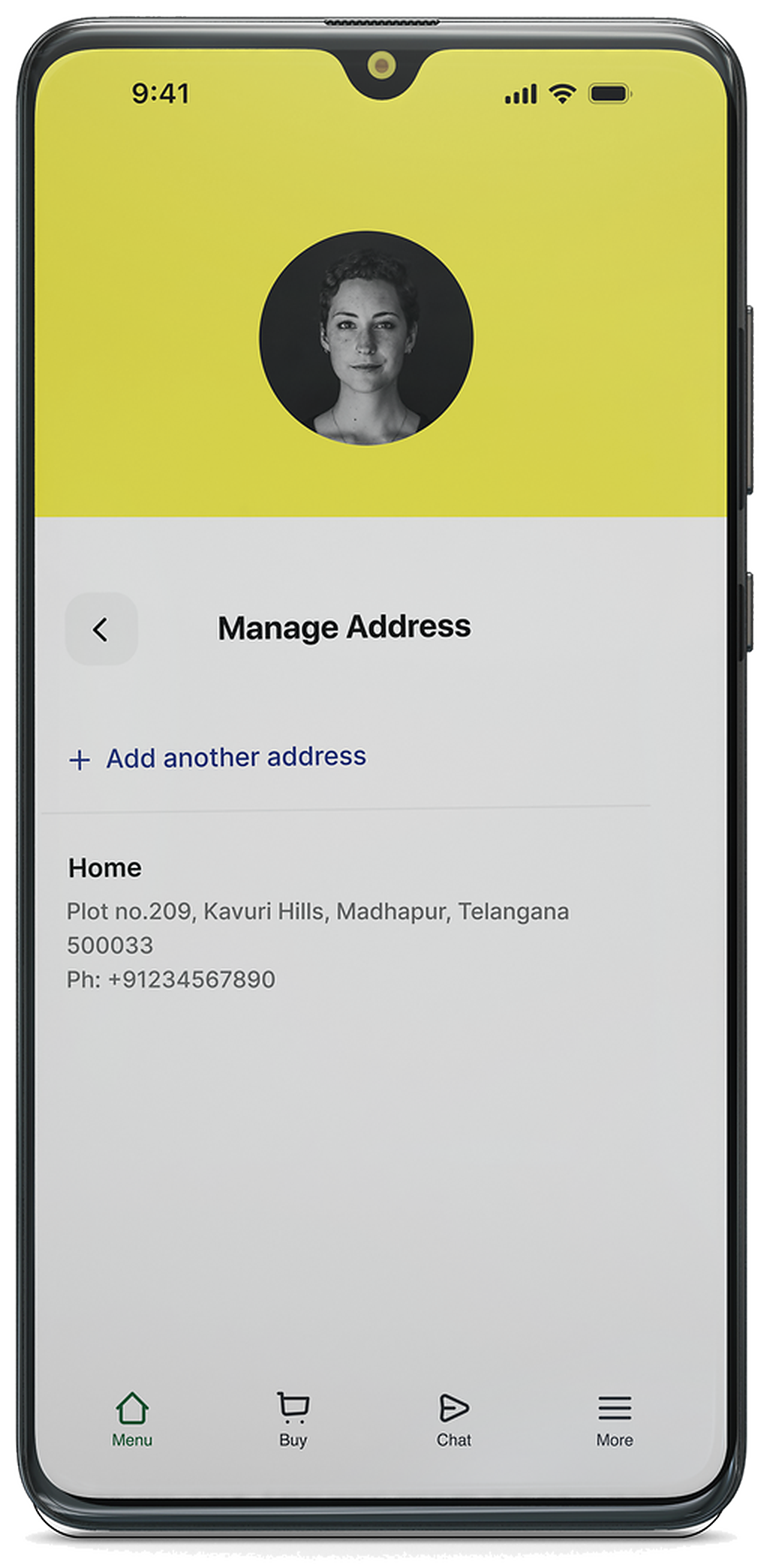 Shrift profile screen